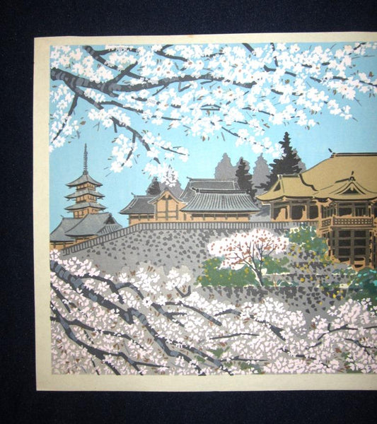 A Great Orig Japanese Woodblock Print Tokuriki Tomikichiro Pencil Sign Limit Number Kiyomizu Temple 1960s