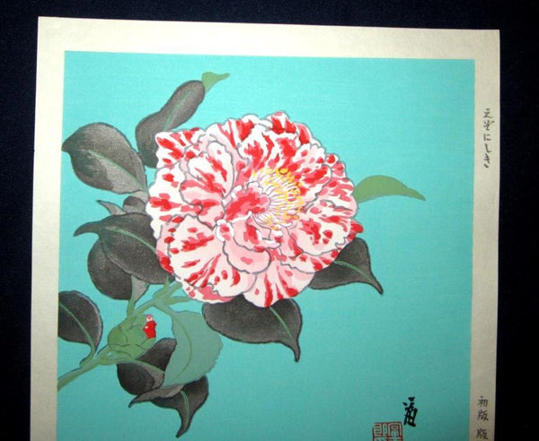 A Great Orig Japanese Woodblock Print Tokuriki Tomikichiro PENCIL Sign & LIMIT NUMBER Original Edition Ezonishiki 1960s