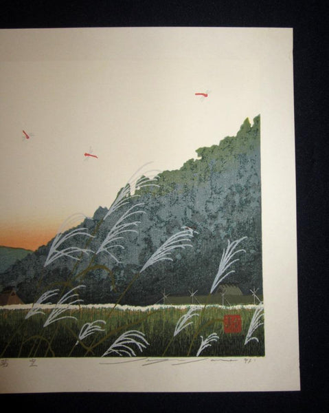 A Great Orig Japanese Woodblock Print Seiji Sano Summer Dragonfly Sky Four Seasons (3)