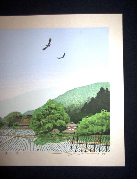 A Great Orig Japanese Woodblock Print Seiji Sano Autumn Breeze Four Seasons 1997 (3)