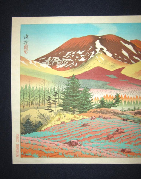 A Great Japanese Woodblock Print Ito Shinsui LIMIT Number Watanabe Printmaker Foothills Shinano (Shinshu)Ten Beautiful Views