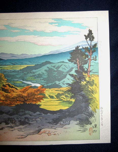 A Great Japanese Woodblock Print Ito Shinsui LIMIT Number Watanabe Printmaker Sakura Lineage Shinano (Shinshu)Ten Beautiful Views