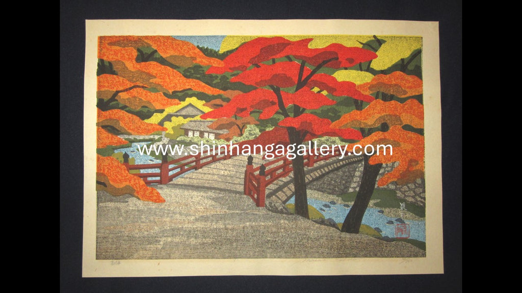 A Great Orig Japanese Woodblock Print Pencil Sign Limited# Masao Ido Kyoto Takao Sentiment (2)