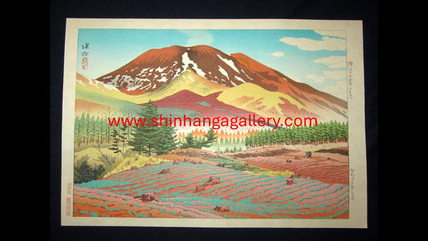 A Great Japanese Woodblock Print Ito Shinsui LIMIT Number Watanabe Printmaker Foothills Shinano (Shinshu)Ten Beautiful Views