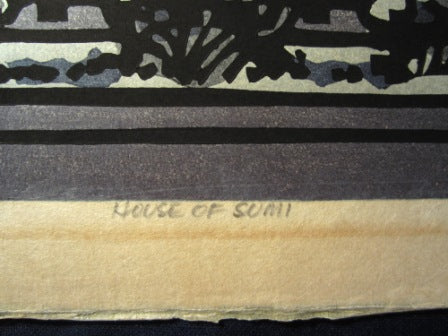 Huge Orig Japanese Woodblock Print PENCIL Sign Limit# Clifton Karhu House of Sumi