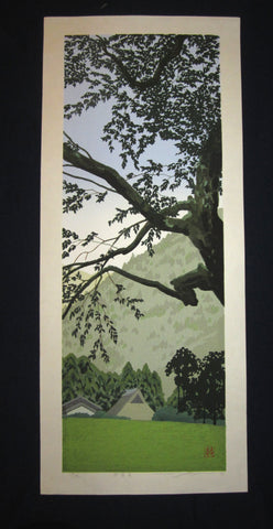 original Japanese Shin Hanga woodblock print “Wind of Spring” PENCIL SIGNED by the famous Showa Shin Hanga woodblock print master Seiji Sano (1959-) made in 1996 IN EXCELLENT CONDITION