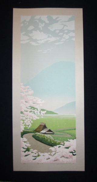 original Japanese Shin Hanga woodblock print “Wind of Spring” PENCIL SIGNED by the famous Showa Shin Hanga woodblock print master Seiji Sano (1959-) made in 2004 IN EXCELLENT CONDITION