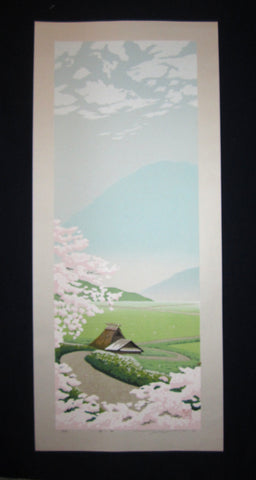 original Japanese Shin Hanga woodblock print “Wind of Spring” PENCIL SIGNED by the famous Showa Shin Hanga woodblock print master Seiji Sano (1959-) made in 2004 IN EXCELLENT CONDITION