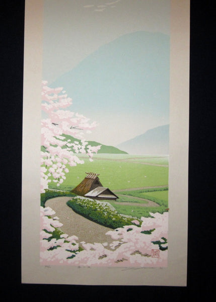 Huge Orig Japanese Woodblock Print Seiji Sano Spring Wind