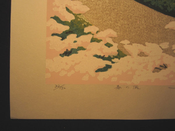 Huge Orig Japanese Woodblock Print Seiji Sano Spring Wind