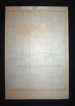 Original Japanese Woodblock Print Fujita Fumio Pencil-Sign Limit# Riverside B