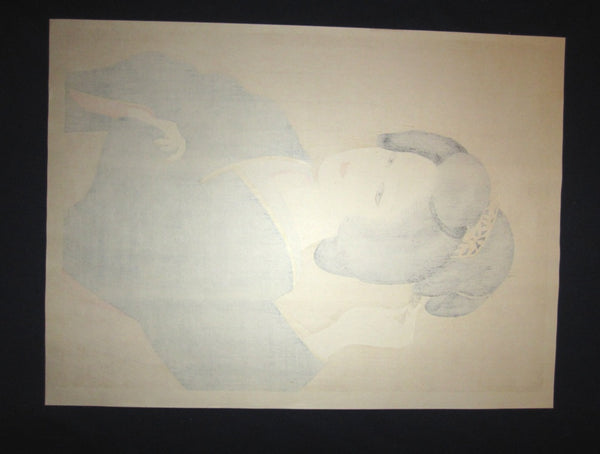 A HUGE Orig Japanese Woodblock Print, LIMIT# PENCIL Sgn Ishida Waka Shallow Spring