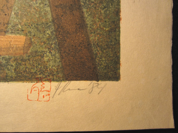 Huge Orig Japanese Woodblock Print PENCIL Sign Limit# Joshua Rome Kikori
