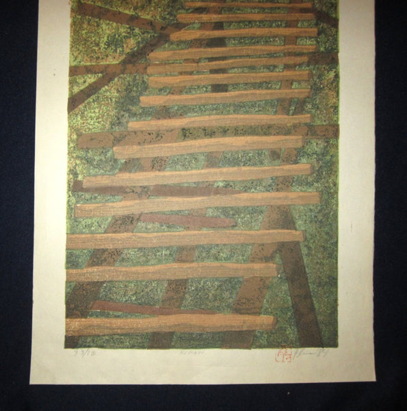 Huge Orig Japanese Woodblock Print PENCIL Sign Limit# Joshua Rome Kikori