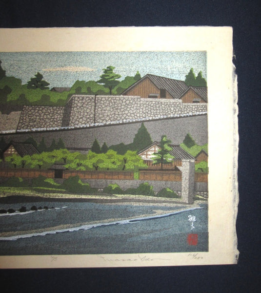 Orig Japanese Woodblock Print Limit# PENCIL Sign Masao Ido River Bank