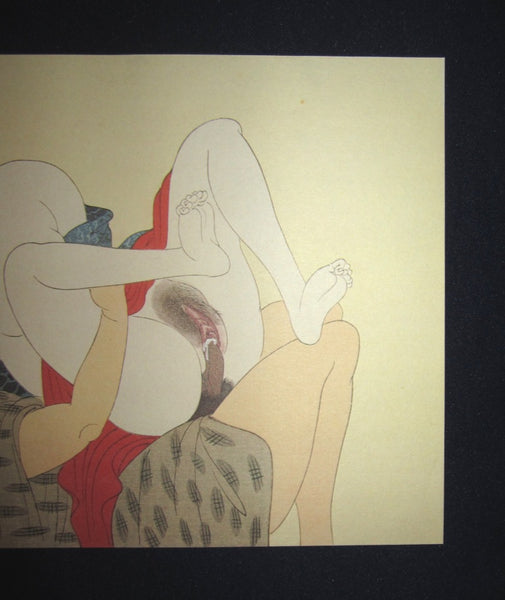 Original Japanese Woodblock Print Erotic Shunga Taisho Era