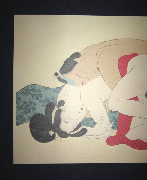Original Japanese Woodblock Print Erotic Shunga Taisho Era