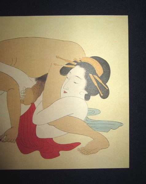 Original Japanese Woodblock Print Erotic Shunga Taisho Era