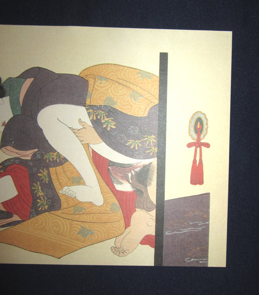 Original Japanese Woodblock Print Erotic Shunga Taisho Era