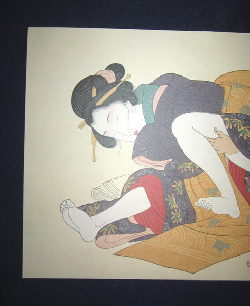 Original Japanese Woodblock Print Erotic Shunga Taisho Era