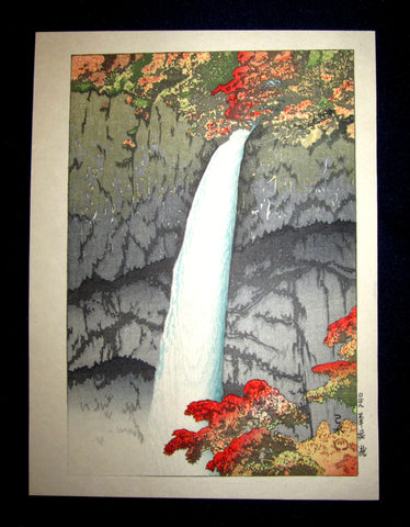 This is a very beautiful and rare original Japanese woodblock print from the series of “New Japan Ten Sceneries” signed by the famous Shin-Hanga woodblock print artist Hasui Kawase (1883-1957) made in Showa 2 (1927) IN EXCELLENT CONDITION.  
