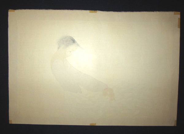 LARGE Orig Japanese Woodblock Print Nakajima Kiyoshi Dance with Butterfly Wind Connection Bijin