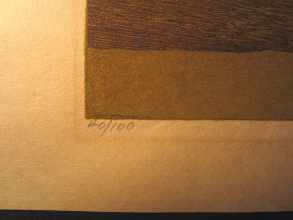 Great LARGE Orig Japanese Woodblock Print PENCIL Sign Limit# Clifton Karhu Fushimi 1978