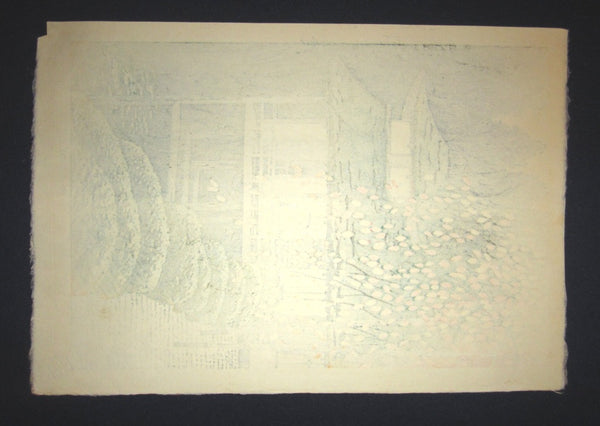Orig Japanese Woodblock Print LIMITED-NUMBER Shiro Kasamatsu Serenity Temple 1967