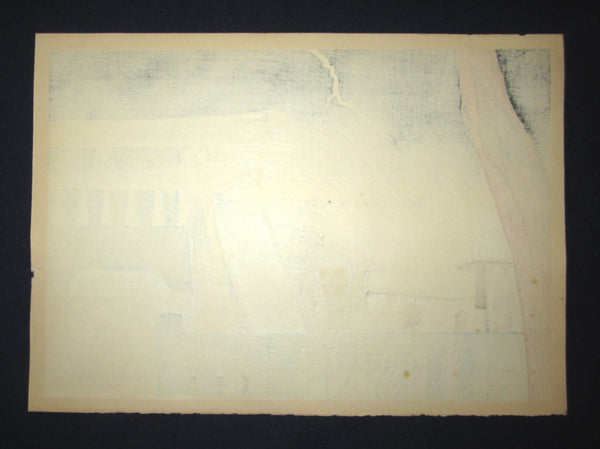 Orig Japanese Woodblock Print Tokuriki Tomikichiro Uchida Printmaker Rain and Lighting 1950s