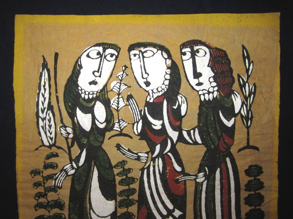 HUGE Orig Japanese Woodblock Print Sadao Watanabe Three Women LIMITED-NUMBER