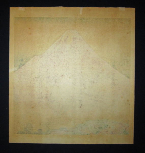 LARGE  Orig Japanese woodblock Print LIMIT# PENCIL sign Hashimoto Okiie Mt Fuji in Morning  1972