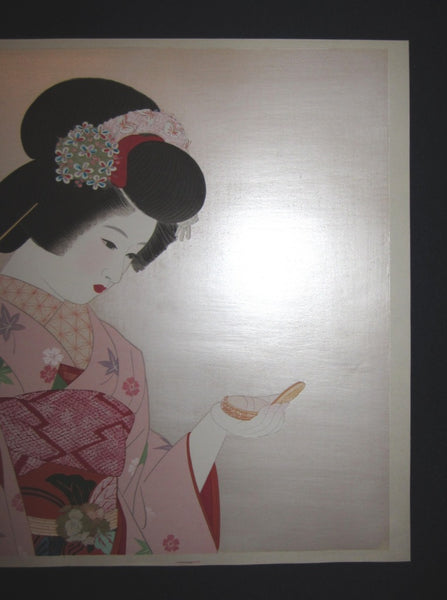 Great Huge Original Japanese Woodblock Print Ito Shinsui Bijin-ga Makeup