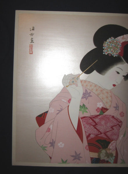 Great Huge Original Japanese Woodblock Print Ito Shinsui Bijin-ga Makeup