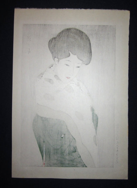 Great Original Japanese Woodblock Print Ito Shinsui Bijin-ga Snow Taisho 15, 1927