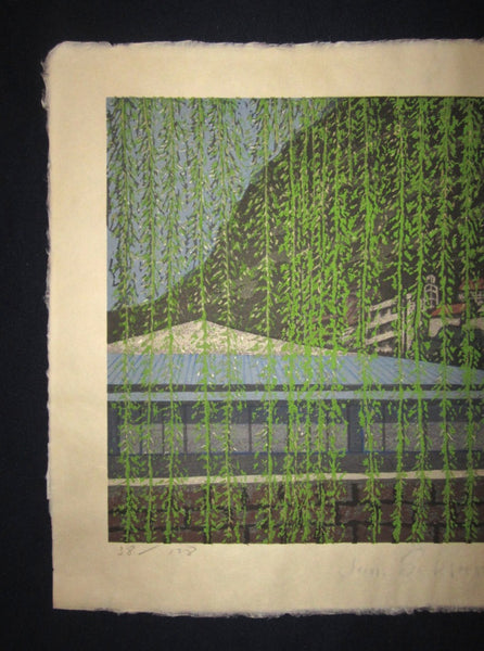 Great Huge Original Japanese Woodblock Print PENCIL Sign LIMIT Number Junichiro Sekino Fukushima