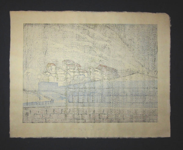 Great Huge Original Japanese Woodblock Print PENCIL Sign LIMIT Number Junichiro Sekino Fukushima