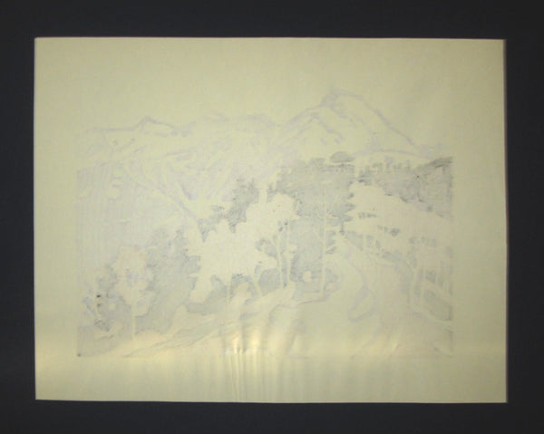 Huge Orig Japanese Woodblock Print LIMIT# Miyata Saburo Snow Mountains