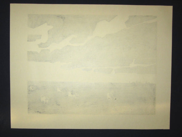 Orig Japanese Woodblock Print LIMIT# Miyata Saburo Ranch Dawn