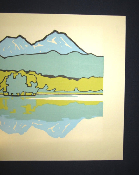 Orig Japanese Woodblock Print LIMIT# Miyata Saburo Shiretoko Five Lake