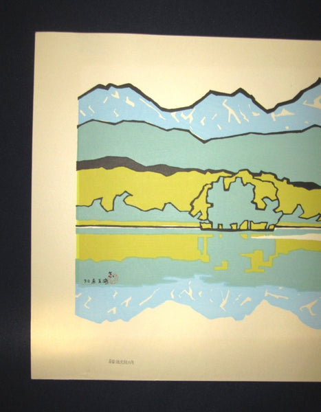 Orig Japanese Woodblock Print LIMIT# Miyata Saburo Shiretoko Five Lake