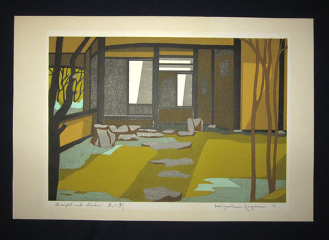 This is an Extra LARGE very beautiful and special original Japanese woodblock print “Light and Shade” Pencil-Signed by the famous Showa Shin Hanga woodblock print master Hiroshi Nagai (1911-1984) made in 1971 IN EXCELLENT CONDITION.