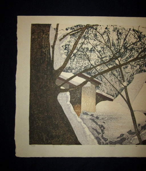 A Huge Orig Japanese Woodblock Print PENCIL Sign Limit# Joshua Rome Yukima 1986
