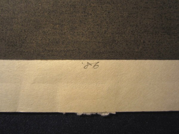 A Orig Japanese Woodblock Print Limit# PENCIL Sign Masao Ido Dusk at Yasaka Tower 1986
