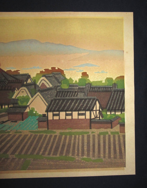 A Huge Original Japanese woodblock Print LIMIT# PENCIL Hashimoto Okiie Dream Palace