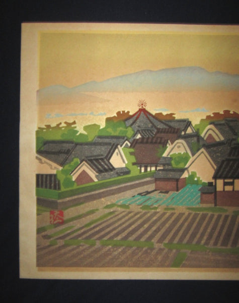 A Huge Original Japanese woodblock Print LIMIT# PENCIL Hashimoto Okiie Dream Palace