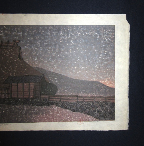 A Huge Orig Japanese Woodblock Print PENCIL Sign Limit# Joshua Rome Harvest Moon