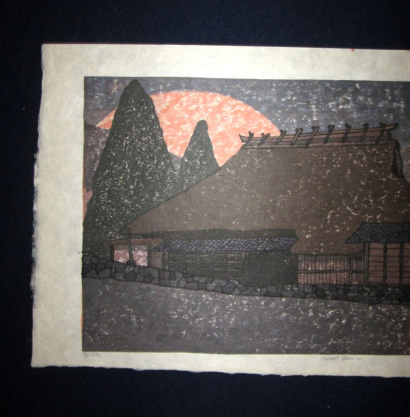 A Huge Orig Japanese Woodblock Print PENCIL Sign Limit# Joshua Rome Harvest Moon