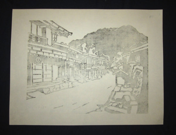 Huge Orig Japanese Woodblock Print LIMIT# Miyata Saburo Shinshu Nagano Prefecture Twenty Sceneries (17)