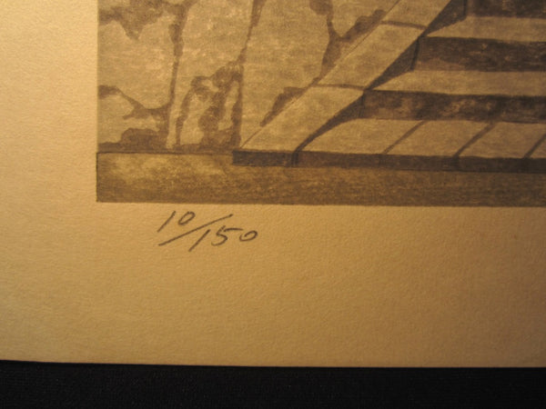 A Large Orig Japanese Woodblock Print LIMIT# PENCIL Imai Takehisa Sotai-In Temple