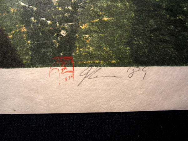 Original Japanese Woodblock Print Shin Hanga PENCIL Sign Limit# Joshua Rome Hitoboshikoro 1989